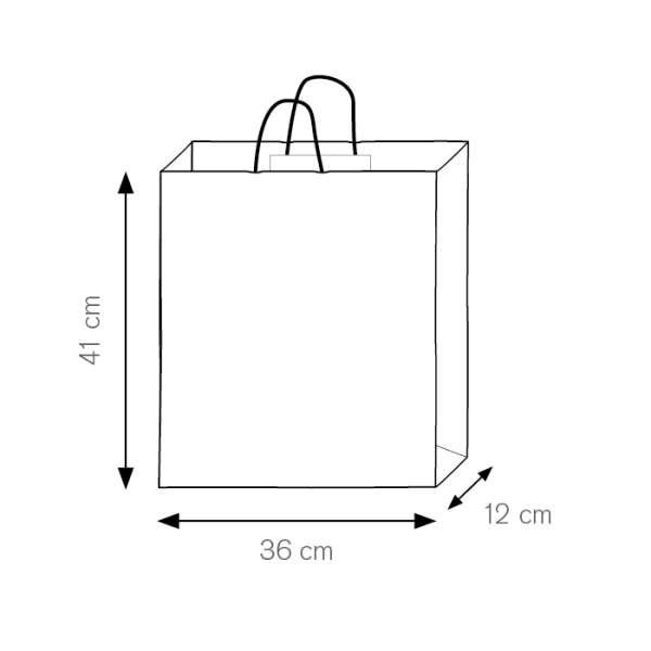 Shopper in carta da personalizzare con scritte f.to 36x41x12 cm. - cod. PG033