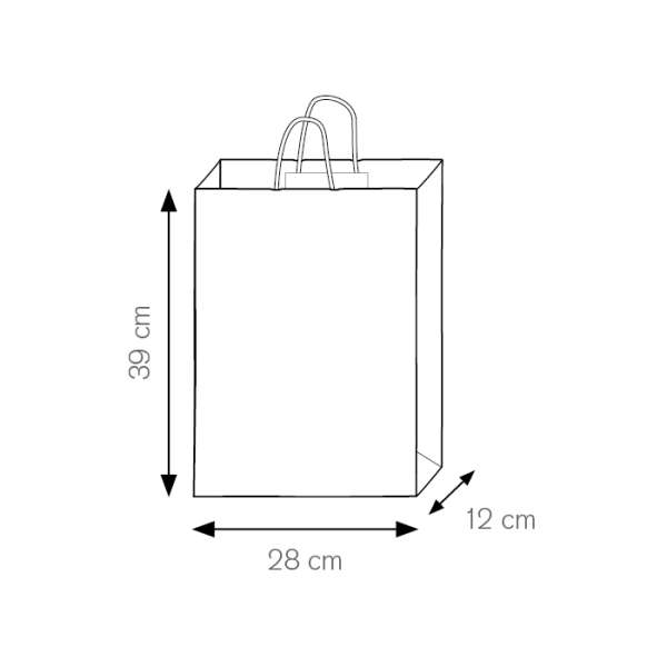 Shopper in carta da serigrafare f.to 28x39x10- cod. PG039