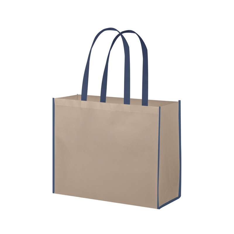 Borse in tnt con manici lunghi stampate con logo f.to 45x40x18 cm. - cod. PG147