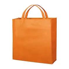 Borsa in TNT con soffietto con stampa logo f.to 45x45x14 cm.