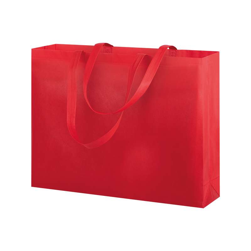 Borse in tnt con manici lunghi pubblicitarie f.to 50x40x12 cm. - cod. PG171