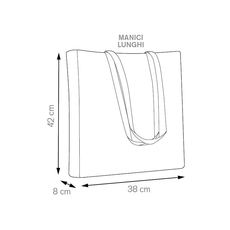 Borsa con soffietto e manici colorati f.to 38x42x8 cm.