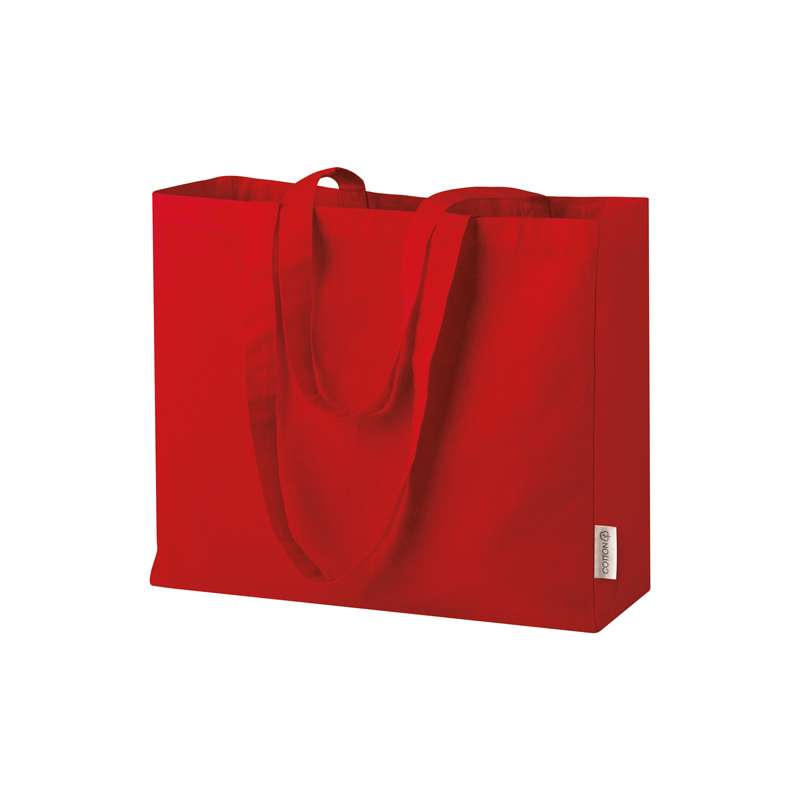 Borsa in cotone con soffietto f.to 40x35x12 cm. - cod. PG451