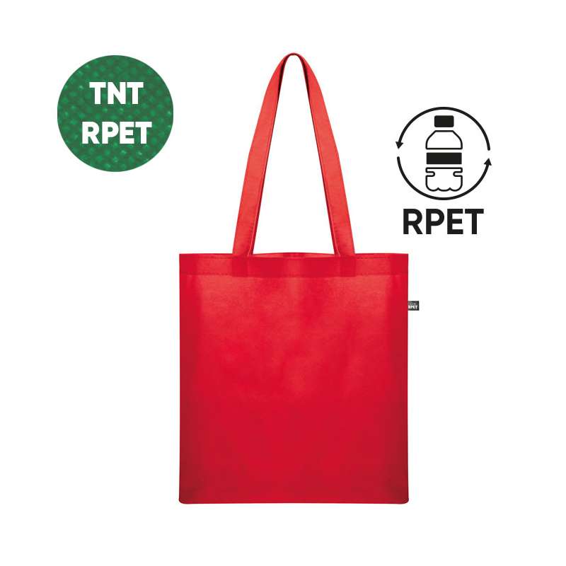 Borsa in tnt con manici lunghi con stampa logo f.to 38x42 cm. - cod. PG463