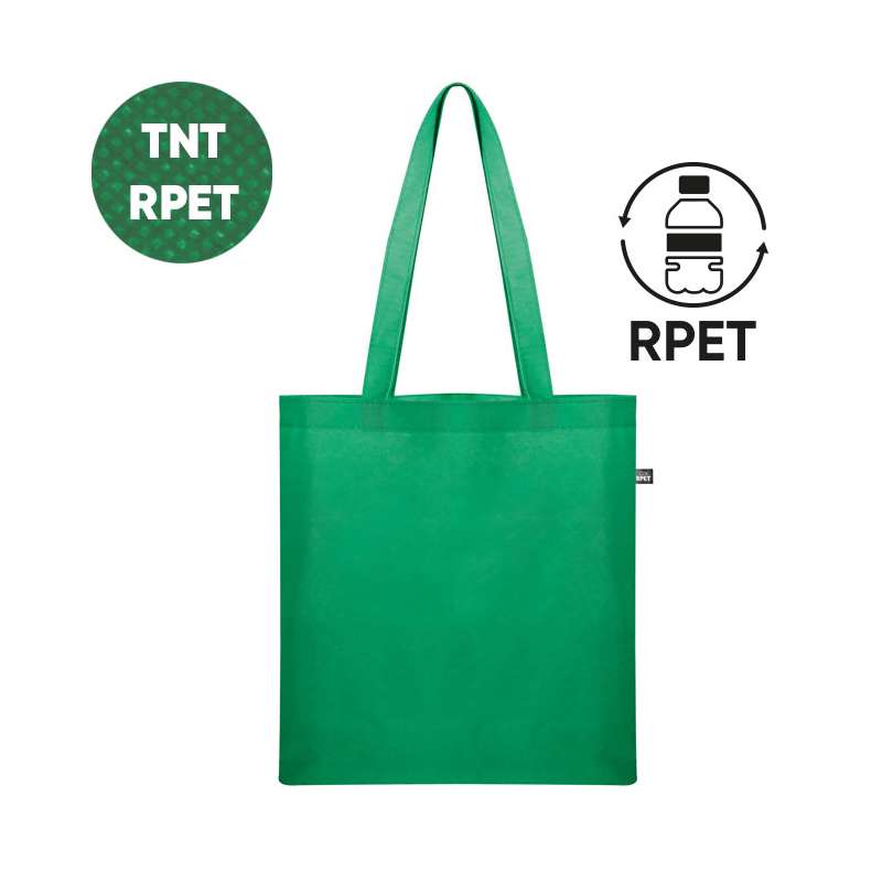 Borsa in tnt con manici lunghi con stampa logo f.to 38x42 cm. - cod. PG463