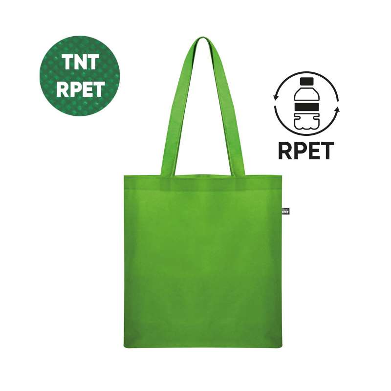 Borsa in tnt con manici lunghi con stampa logo f.to 38x42 cm. - cod. PG463