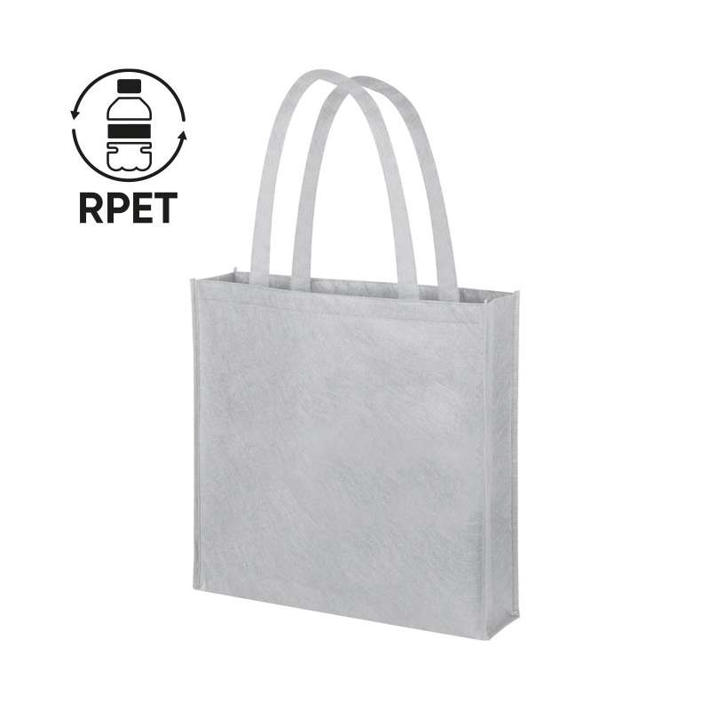 Borsa in tnt con manici lunghi con logo e scritte f.to 38x42x8 cm. - cod. PG465