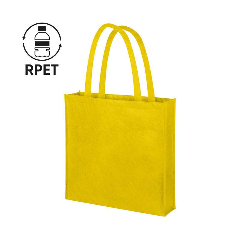 Borsa in tnt con manici lunghi con logo e scritte f.to 38x42x8 cm. - cod. PG465