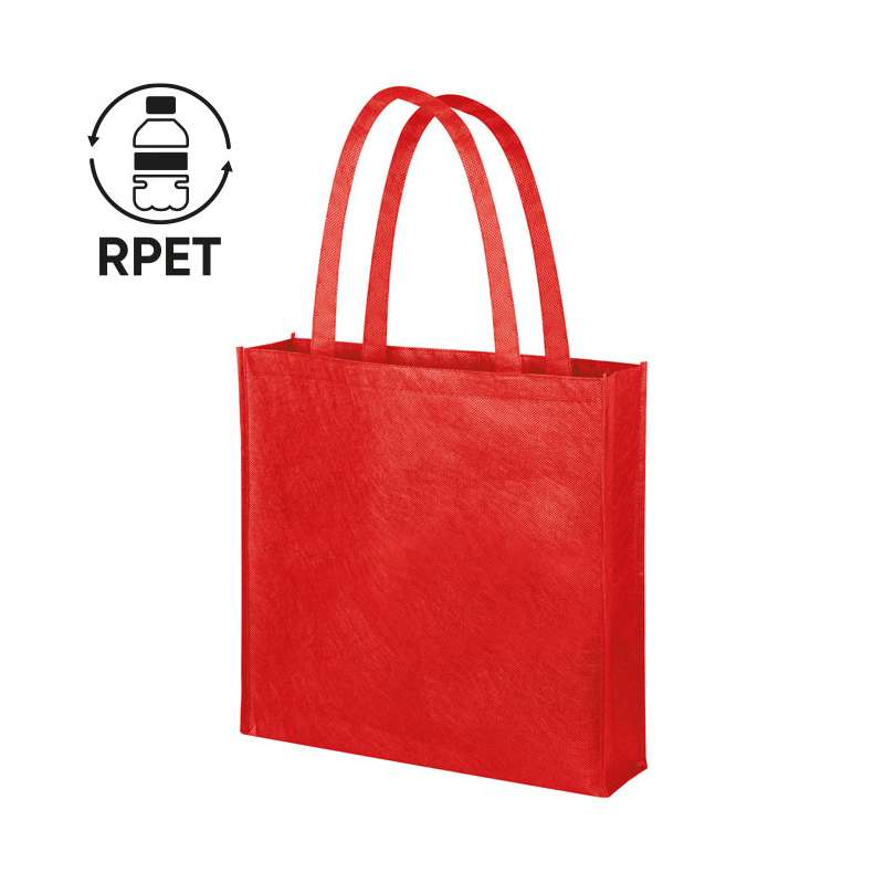 Borsa in tnt con manici lunghi con logo e scritte f.to 38x42x8 cm. - cod. PG465