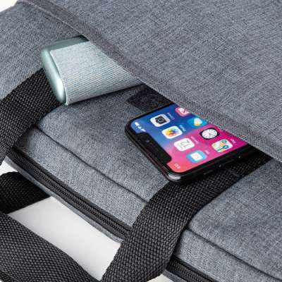 Borsa porta pc imbottita in poliestere 300d effetto melange - Montry 2 tone cod. PH204