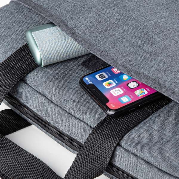 Borsa porta pc imbottita in poliestere 300d effetto melange - Montry 2 tone cod. PH204