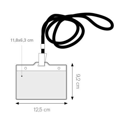Portabadge con nastrino e clip nichelata - Conference cod. PH544