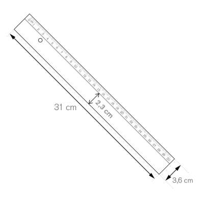 Righello 30 cm - Woody cod. PH810