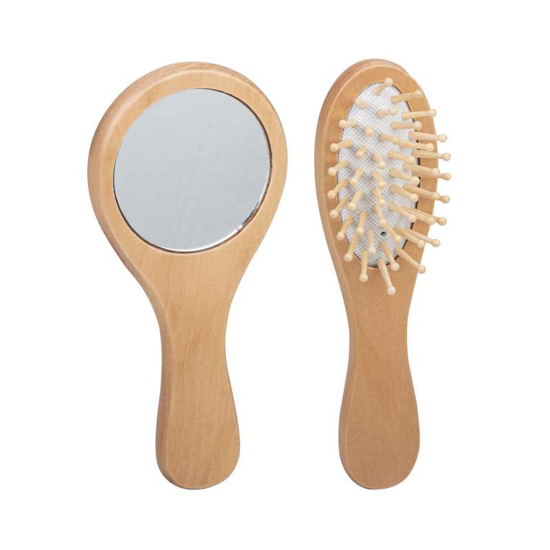 Set spazzola + specchio da borsa - cod. PI351
