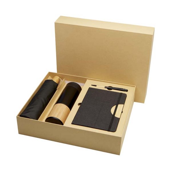 Set regalo con blocco note formato A5 con copertina rigida e penna a sfera Carmen (inchiostro nero) - cod. P107912
