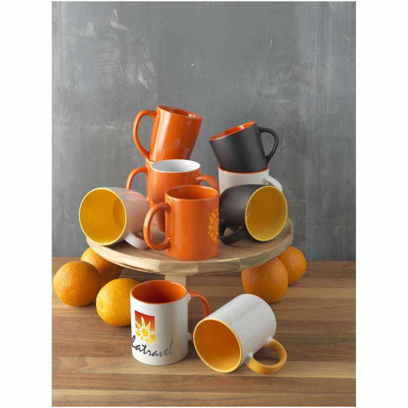Tazza in ceramica con stampa logo da 330 ml