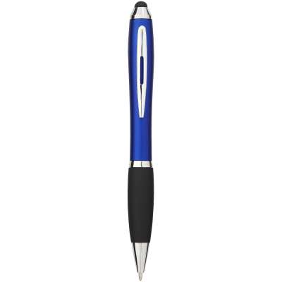 Penna a sfera colorata con stylus e impugnatura nera Nash (inchiostro blu) - cod. P106903
