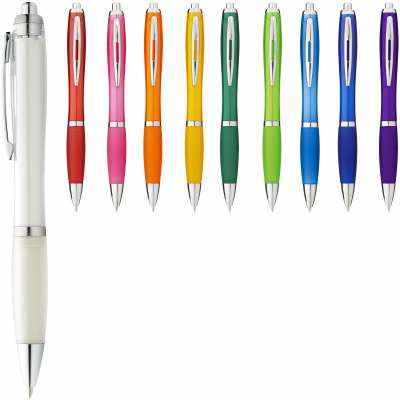 Penna a sfera con fusto e impugnatura colorati Nash (inchiostro blu) - cod. P107078