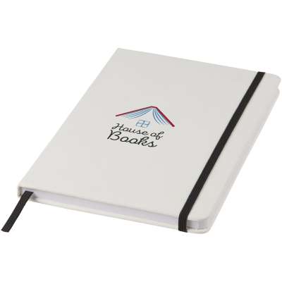 Blocco note bianco formato A5 con elastico colorato Spectrum - cod. P107135