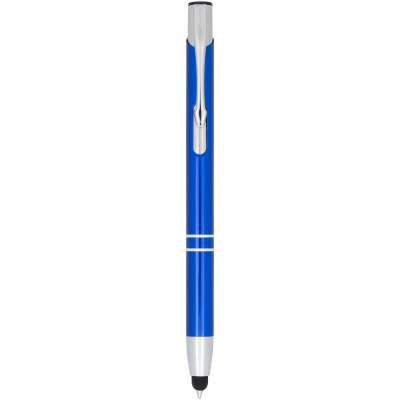 Penna a sfera metallica con stylus Moneta (inchiostro blu) - cod. P107298