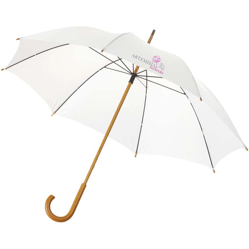 Ombrello Jova da 23" con manico e asta in legno - cod. P109068