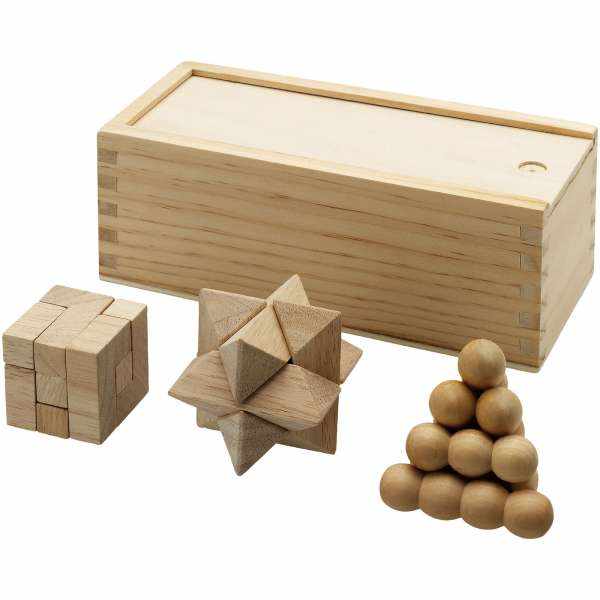 Set da 3 pezzi rompicapo in legno Brainiac - cod. P110029