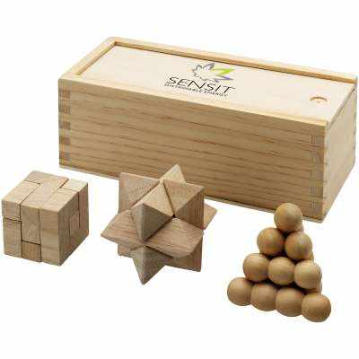 Set da 3 pezzi rompicapo in legno Brainiac - cod. P110029
