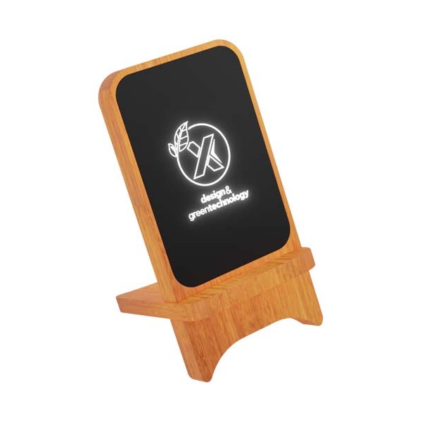 Supporto in legno wireless, luminoso, da 10 W SCX.design W16 - cod. P2PX062