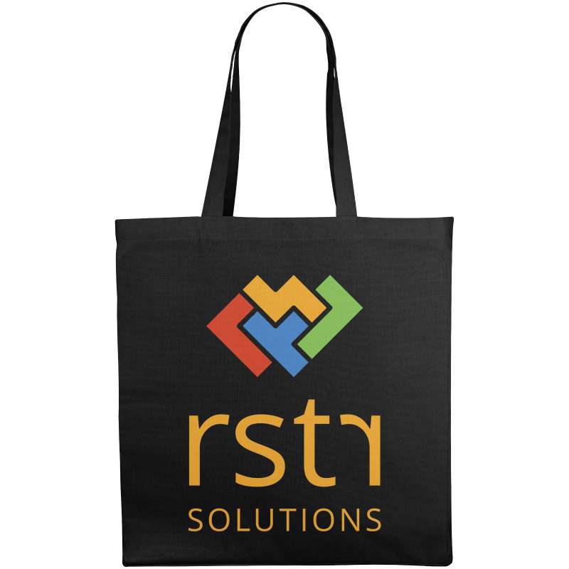 Shopper in cotone f.to 38x41x8,5 cm. con logo stampato - cod. P120135