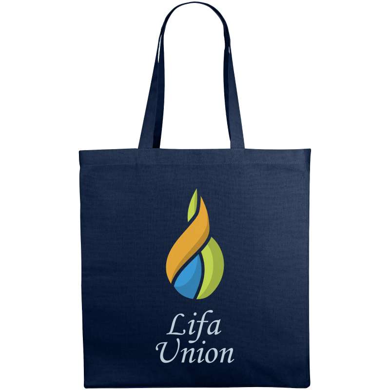 Shopper in cotone f.to 38x41x8,5 cm. con logo stampato - cod. P120135