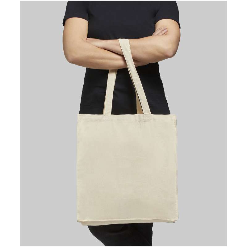 Shopper in cotone f.to 38x41x8,5 cm. con logo stampato - cod. P120135