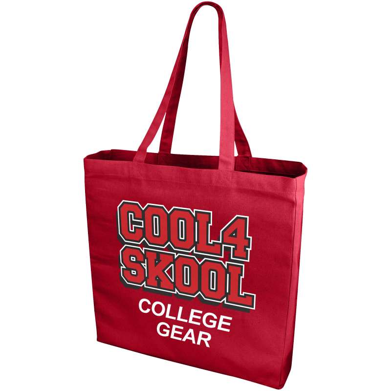 Shopper in cotone f.to 38x41x8,5 cm. con logo stampato - cod. P120135