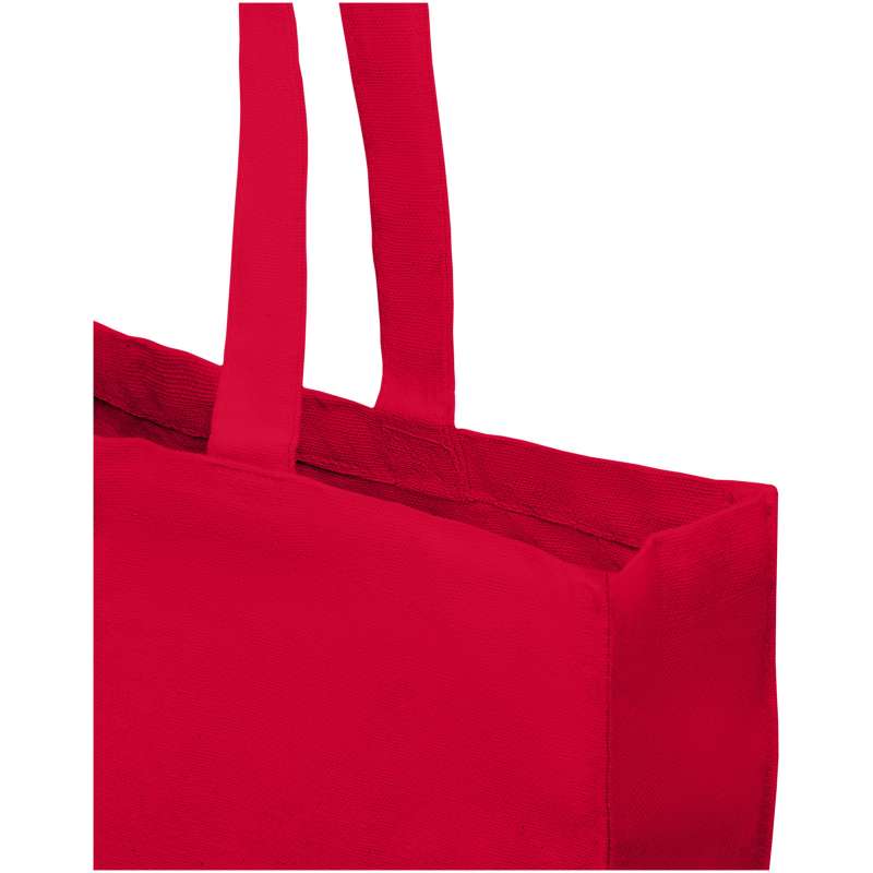 Shopper in cotone f.to 38x41x8,5 cm. con logo stampato - cod. P120135