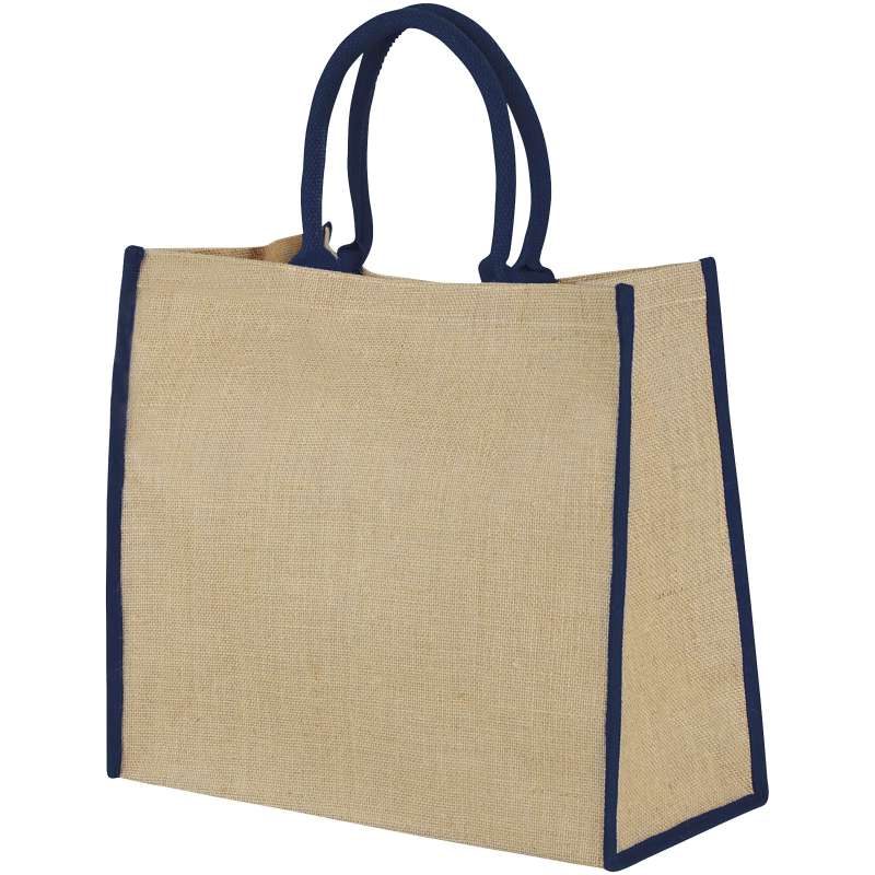 Shopper in juta stampate con scritte f.to 40x35x20 cm. - cod. P120182
