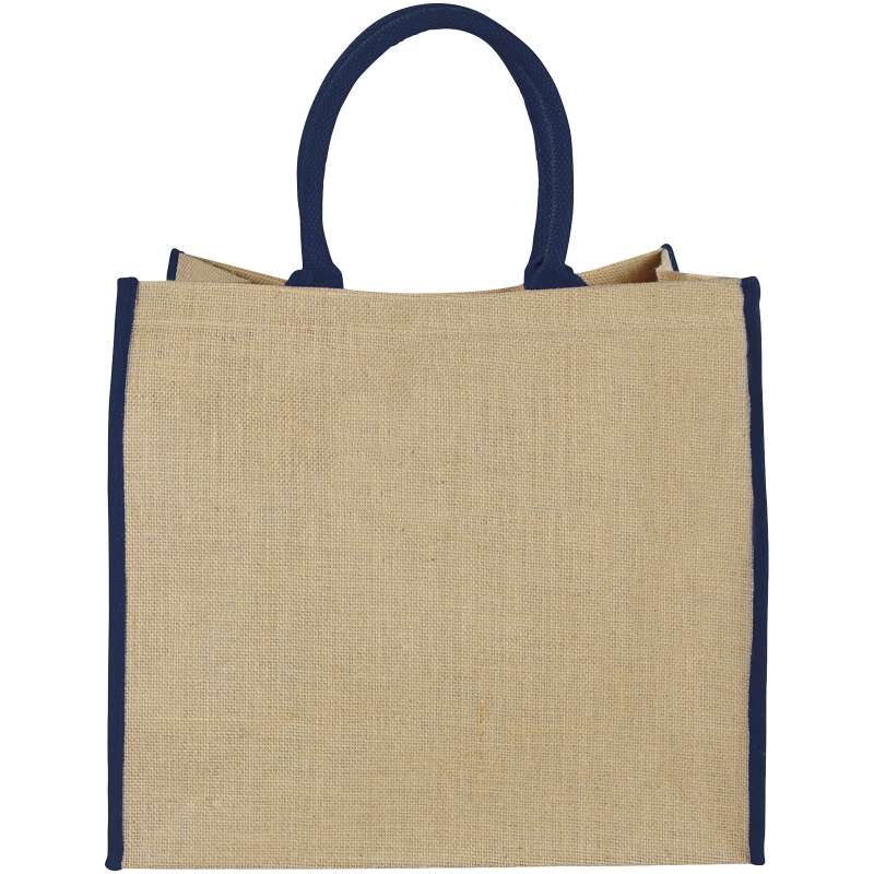 Shopper in juta stampate con scritte f.to 40x35x20 cm. - cod. P120182
