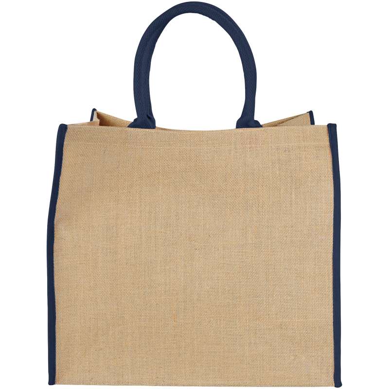 Shopper in juta stampate con scritte f.to 40x35x20 cm. - cod. P120182