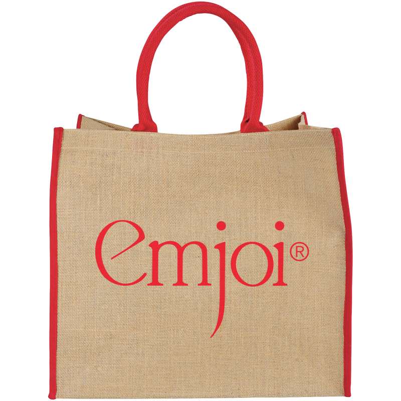 Shopper in juta stampate con scritte f.to 40x35x20 cm. - cod. P120182