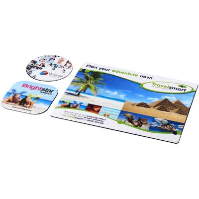 Set Brite-Mat® 1 con tappetino per mouse e sottobicchieri - cod. P210526
