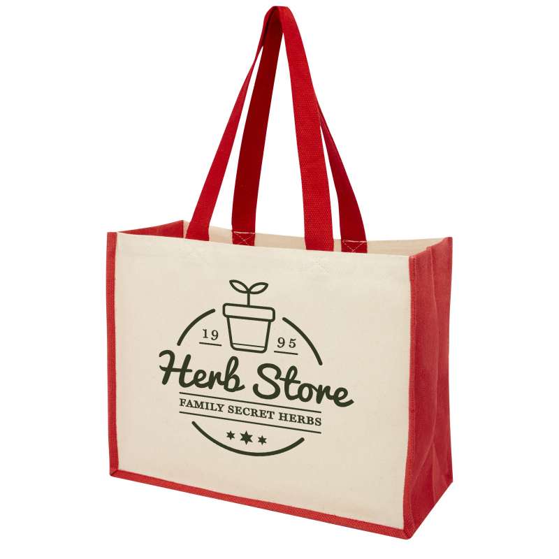 Shopper in iuta e canvas f.to 42,5x32x19 cm. - cod. P210701