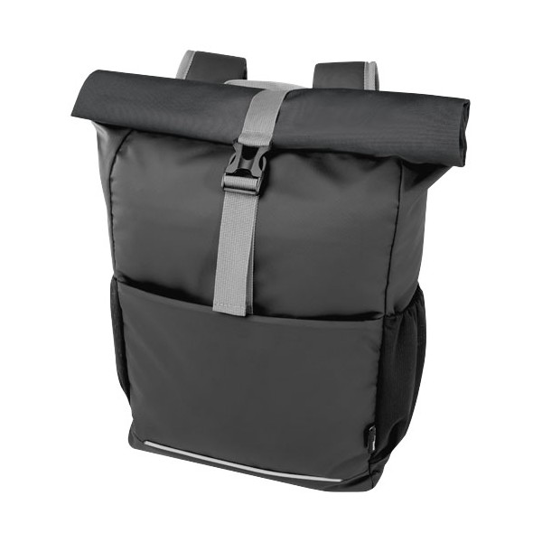 Borsa roll-top per bicicletta impermeabile in materiale riciclato certificato GRS per portatile da 15" Aqua - cod. P130050