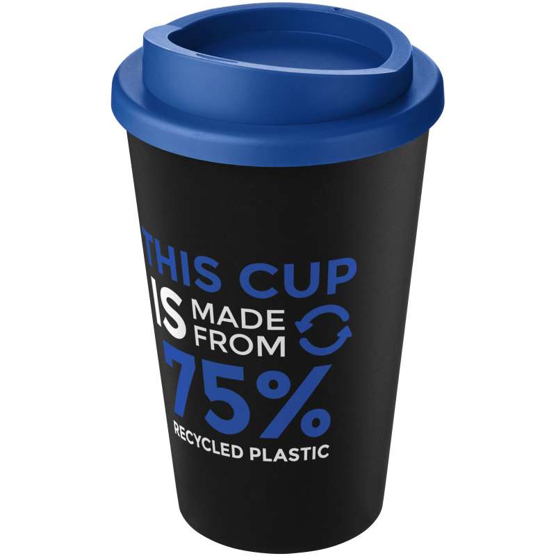 Bicchiere termico con logo da 350 ml in plastica riciclata - cod. P210422