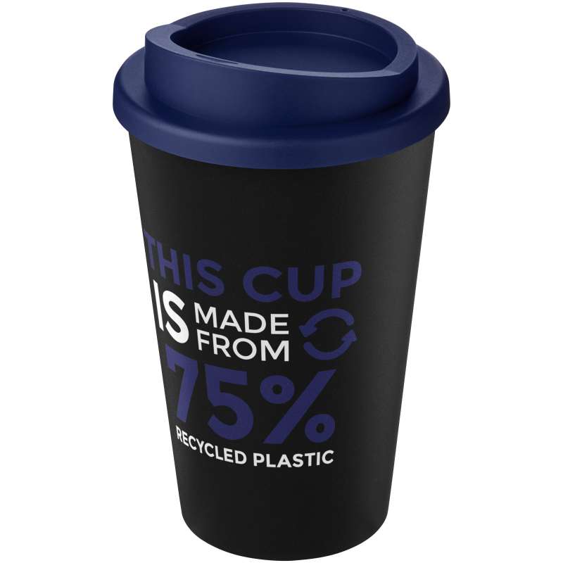 Bicchiere termico con logo da 350 ml in plastica riciclata - cod. P210422