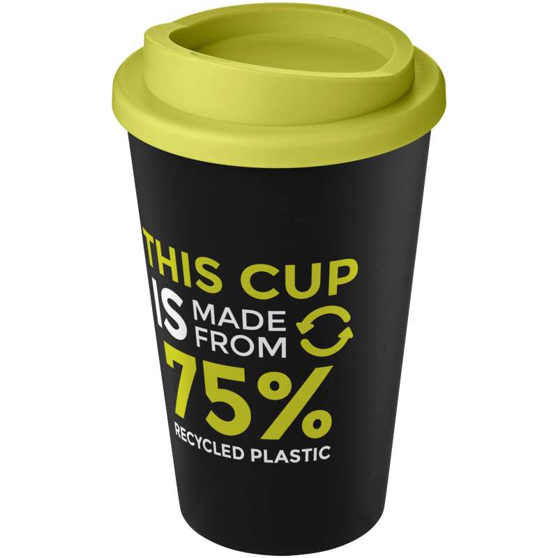 Bicchiere termico con logo da 350 ml in plastica riciclata - cod. P210422