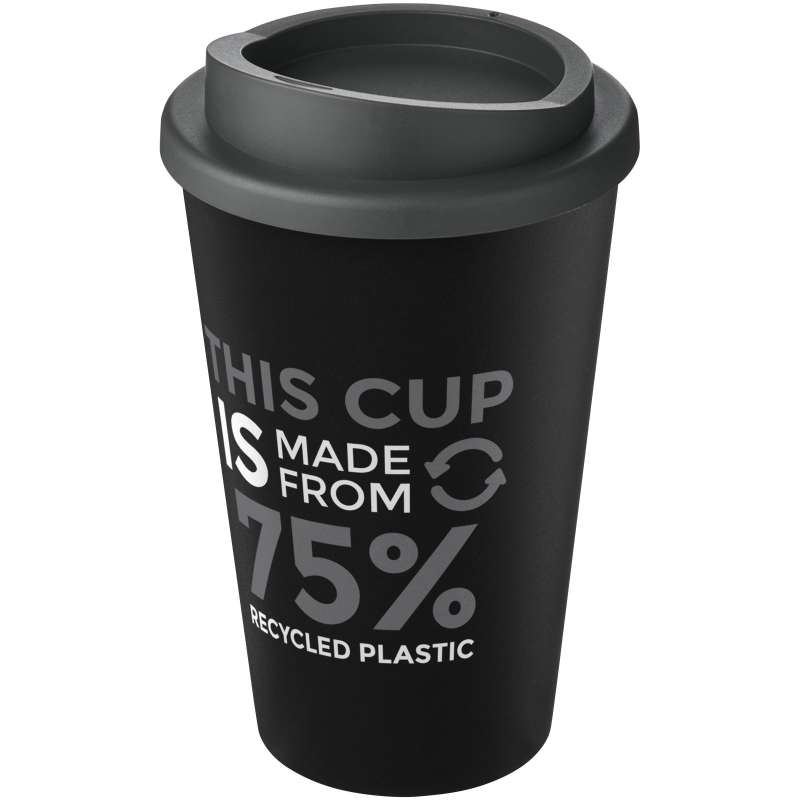 Bicchiere termico con logo da 350 ml in plastica riciclata - cod. P210422