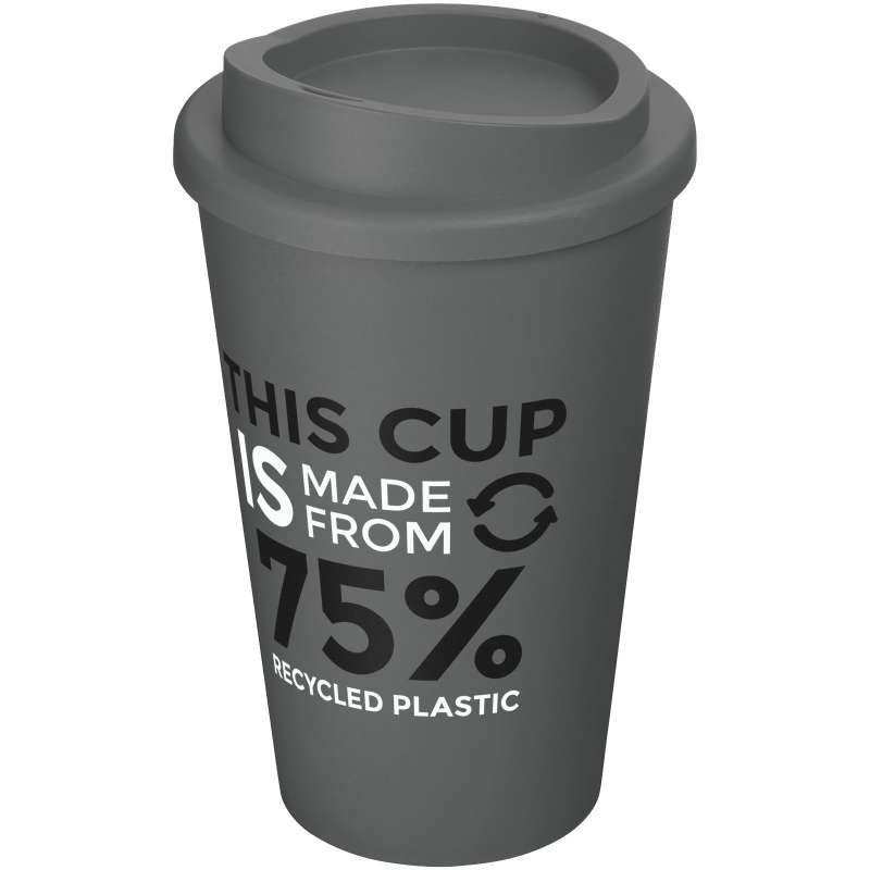Bicchiere termico con logo da 350 ml in plastica riciclata - cod. P210422