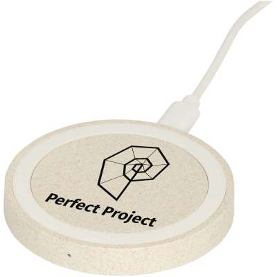 Caricabatterie wireless con scritte promozionali