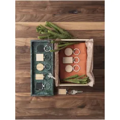 Portachiavi rettangolare Neta in bambù - cod. P118126