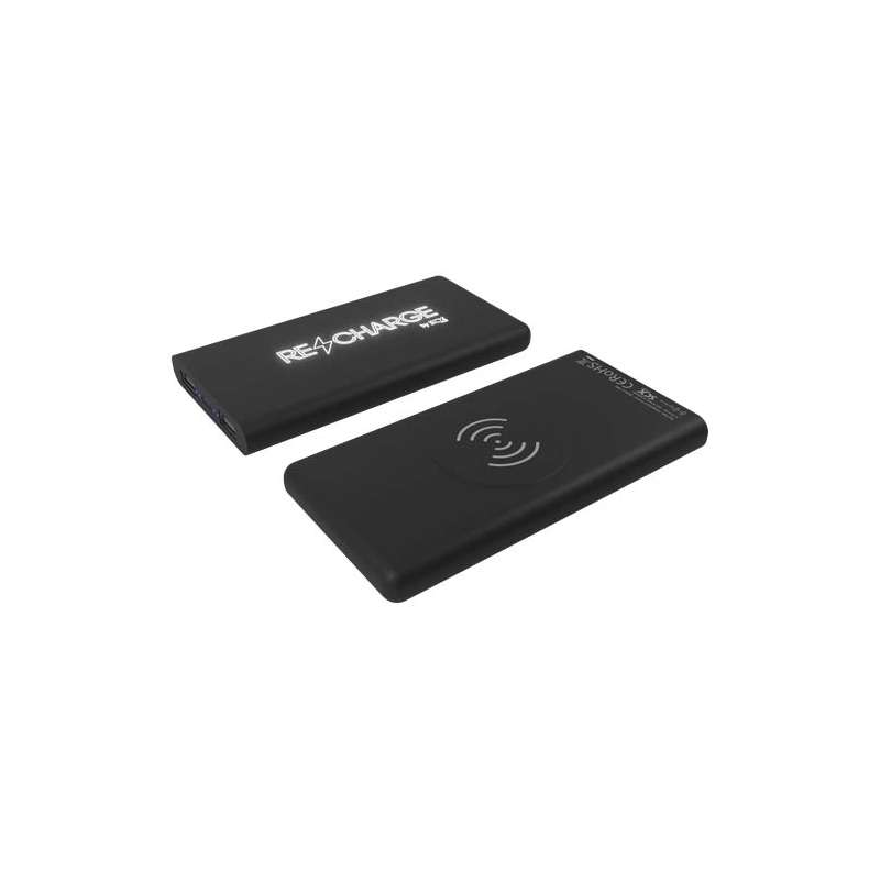 Caricabatterie da viaggio wireless personalizzato con logo da 10.000 mAh - cod. P2PX060