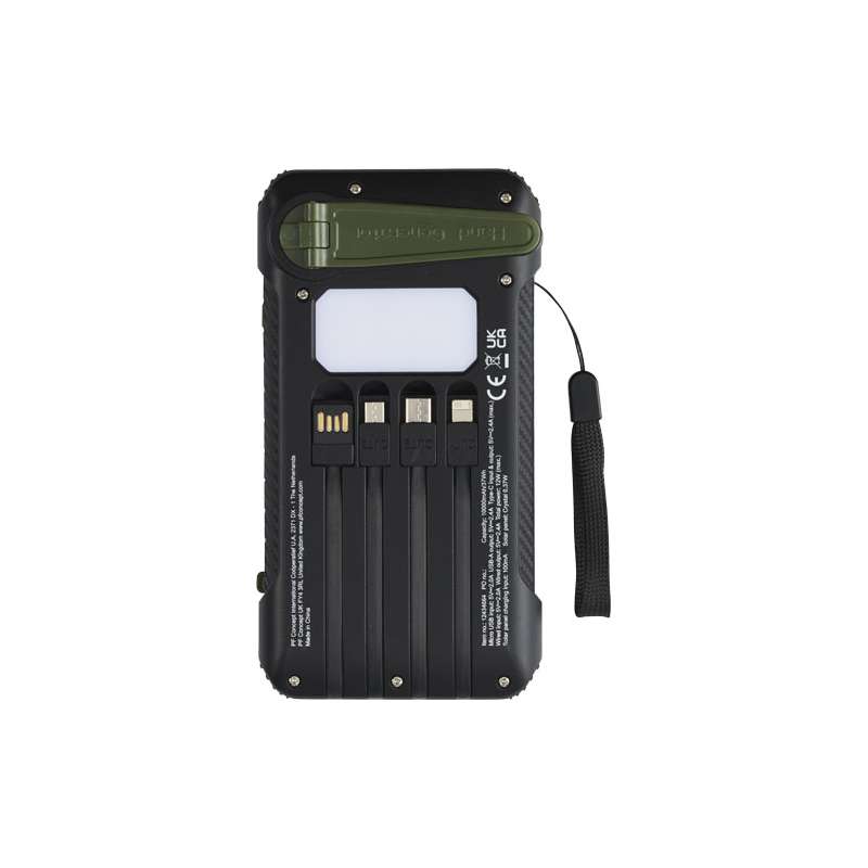 Caricabatterie da viaggio solare da stampare con logo da 10.000 mAh - cod. P124346