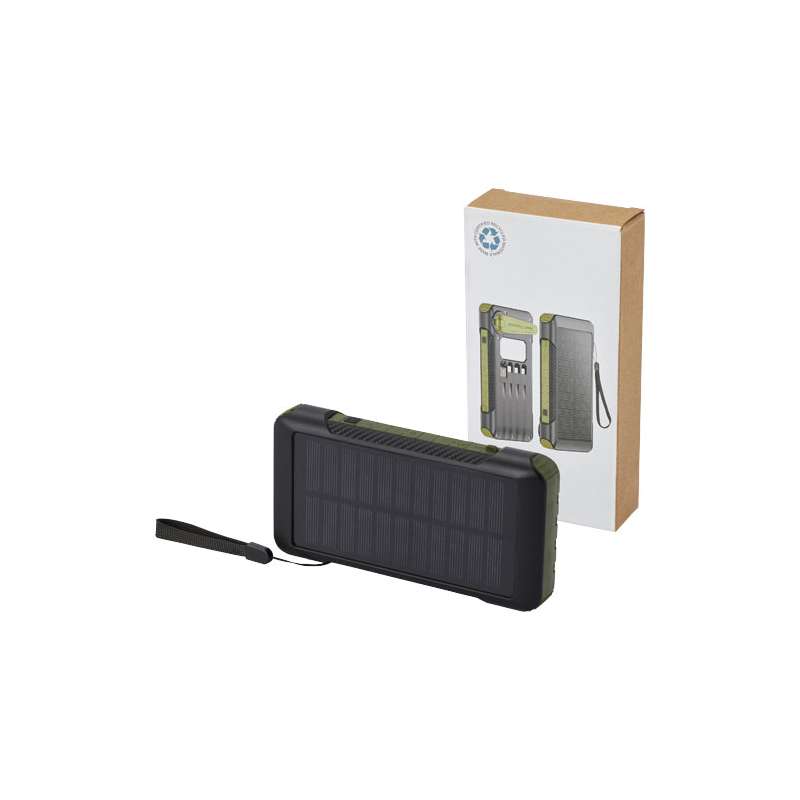 Caricabatterie da viaggio solare da stampare con logo da 10.000 mAh - cod. P124346